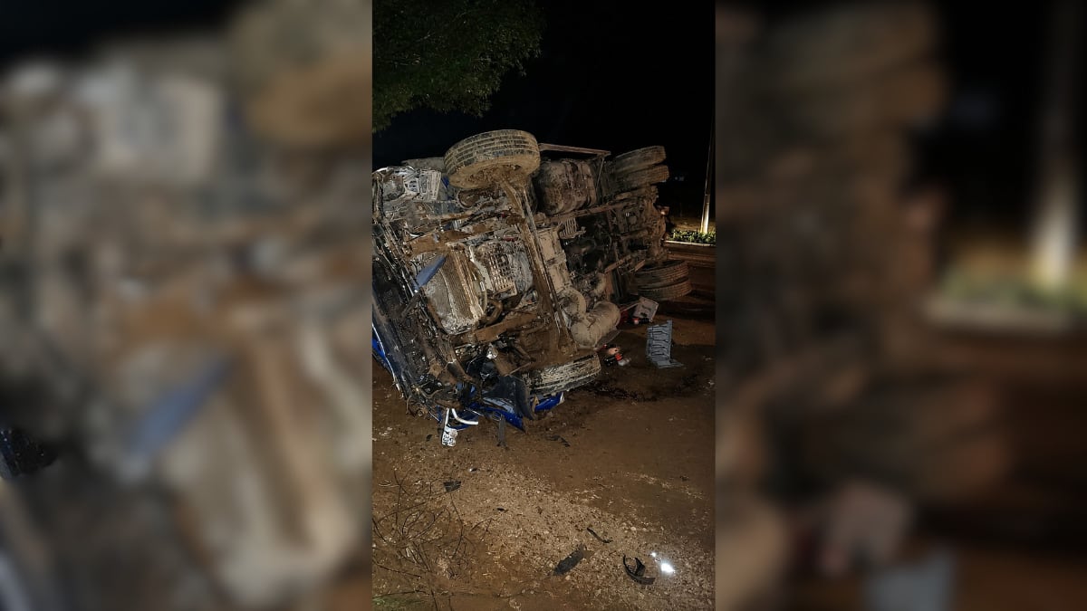 Homem morre e dois ficam feridos após batida entre caminhão e carro em Mariana (MG)